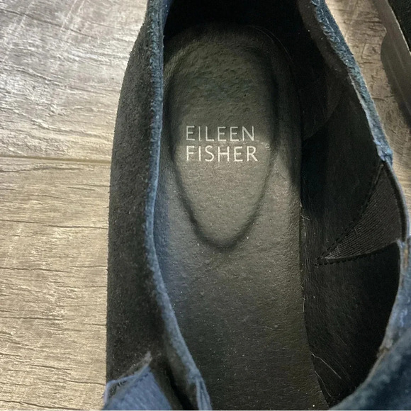 Eileen Fisher Black Suede Vero Cuoio Slip On‎ Loafer Size 6 1/2 - Picture 11 of 11
